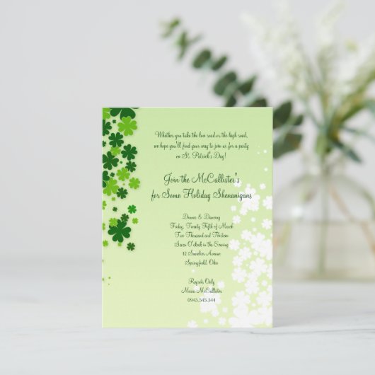 Uitnodiging voor de dag van de St. Patrick (Staand voorkant)