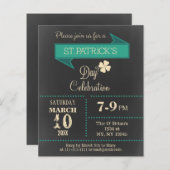 Uitnodiging voor de dag van de St Patricks-partij (Voorkant / Achterkant)