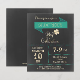 Uitnodiging voor de dag van de St Patricks-partij 