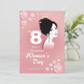 Uitnodiging voor de dag van de vrouw (Staand voorkant)