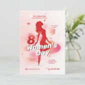 Uitnodiging voor de Dag van de Vrouw Sjabloon (Staand voorkant)