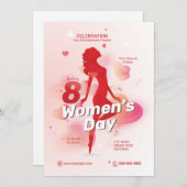 Uitnodiging voor de Dag van de Vrouw Sjabloon (Voorkant / Achterkant)