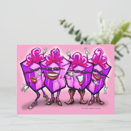 Uitnodiging voor de Dag van Meisjes (Staand voorkant)