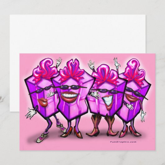 Uitnodiging voor de Dag van Meisjes (Voorkant / Achterkant)