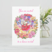 uitnodiging voor de dansoverweging - roos (Staand voorkant)