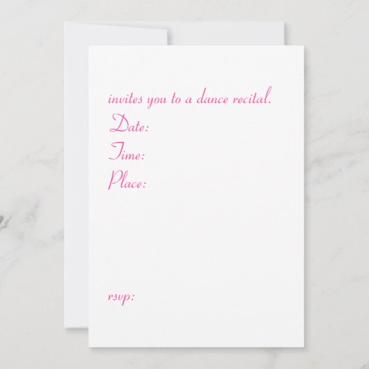 uitnodiging voor de dansoverweging - roos (Achterkant)