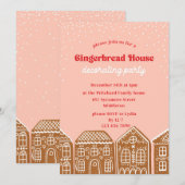 Uitnodiging voor de Decoratieve Partij van Gingerb (Voorkant / Achterkant)