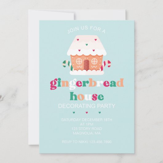 Uitnodiging voor de Decoratieve Partij van Gingerb (Voorkant)