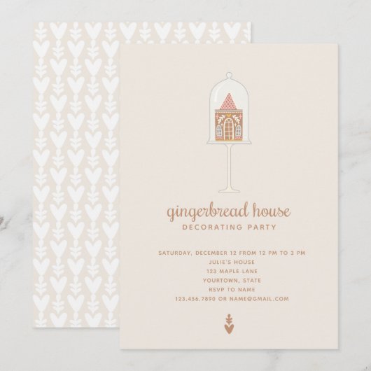 Uitnodiging voor de Decoratieve Partij van Gingerb (Voorkant / Achterkant)
