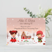 Uitnodiging voor de Decoratieve Partij van Gingerb (Staand voorkant)