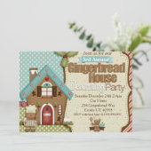 Uitnodiging voor de Decoratieve Partij van Gingerb (Staand voorkant)