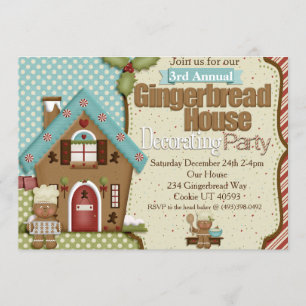 Uitnodiging voor de Decoratieve Partij van Gingerb