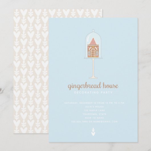 Uitnodiging voor de Decoratieve Partij van Gingerb (Voorkant / Achterkant)