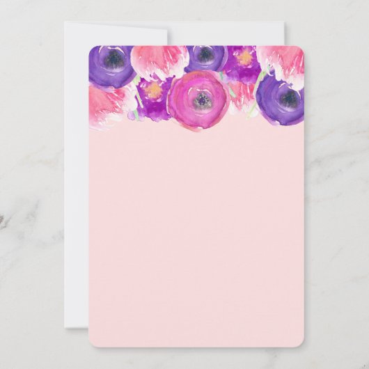 uitnodiging voor de derde verjaardag , roze paars (Achterkant)