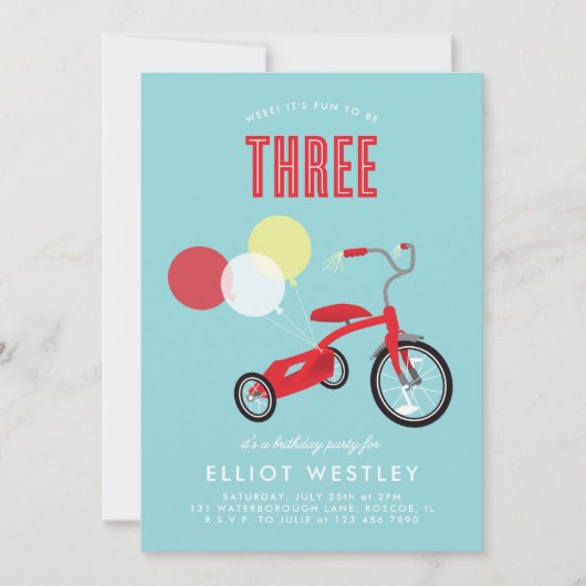 Uitnodiging voor de derde verjaardag van de driewi (Voorkant)