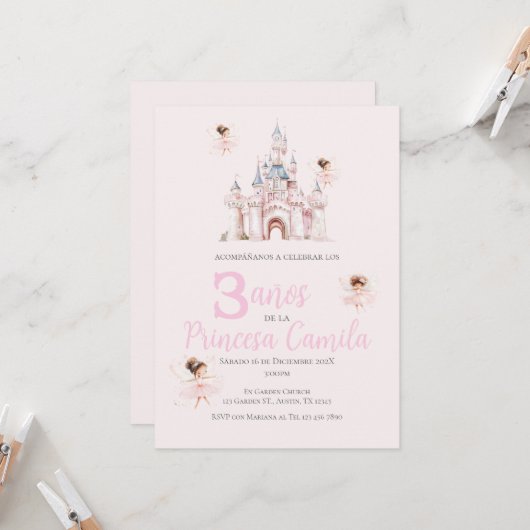 Uitnodiging voor de derde verjaardag van de prinse (Voorkant / Achterkant in situ)