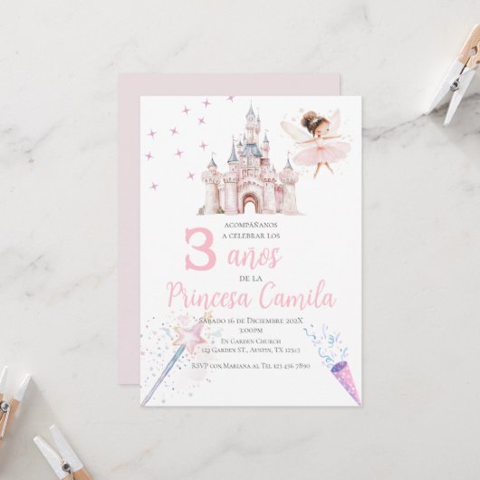 Uitnodiging voor de derde verjaardag van de prinse (Voorkant / Achterkant in situ)