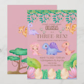 Uitnodiging voor de derde verjaardag van Girls Thr (Voorkant / Achterkant)