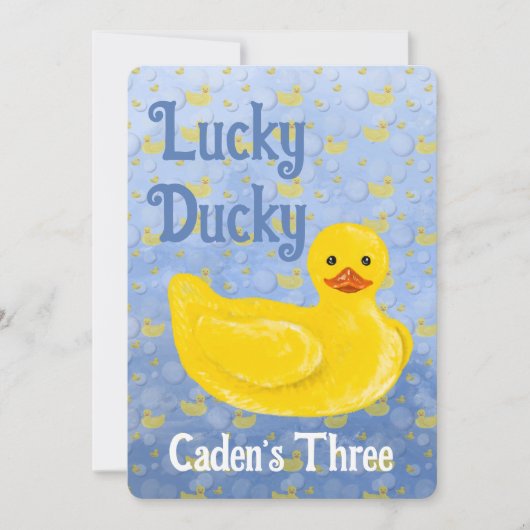 Uitnodiging voor de derde verjaardag van Lucky Duc (Voorkant)