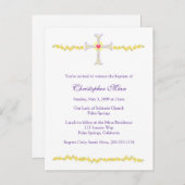 Uitnodiging voor de doop, Kruis met Hart (Voorkant / Achterkant)