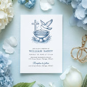 Uitnodiging voor de doop met Dove en Water Bowl De