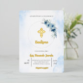 Uitnodiging voor de doop van een jongen (Staand Voorkant)