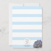 Uitnodiging voor de doop van een jongen met blauwe (Achterkant)