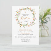 Uitnodiging voor de doop van een wildbloem meisje (Staand voorkant)