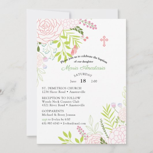 Uitnodiging voor de doop van Maria (Voorkant)