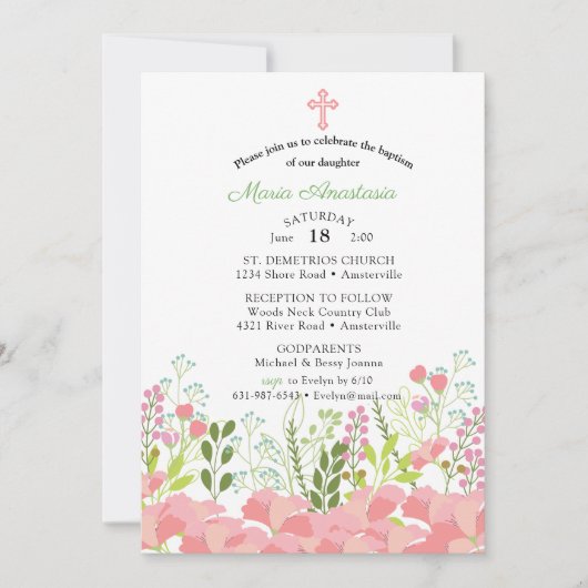 Uitnodiging voor de doop van Maria (Voorkant)