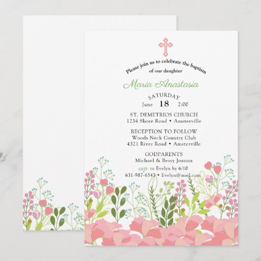 Uitnodiging voor de doop van Maria (Voorkant / Achterkant)