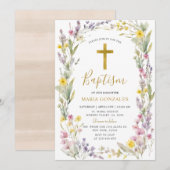 Uitnodiging voor de doop van wilde bloemen (Voorkant / Achterkant)