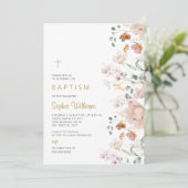 Uitnodiging voor de doop van wilde bloemen (Staand voorkant)