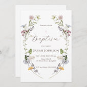 Uitnodiging voor de doop van wilde bloemen (Voorkant / Achterkant)