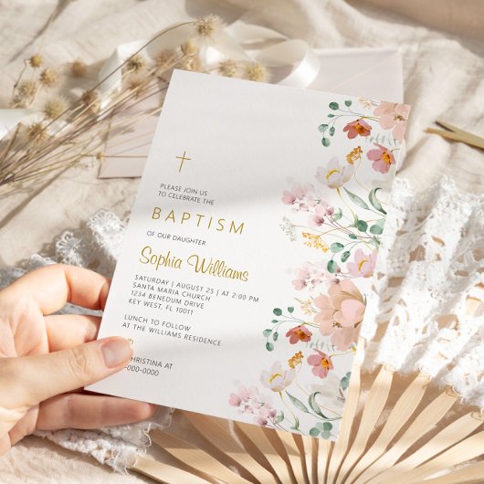 Uitnodiging voor de doop van wilde bloemen