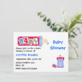 Uitnodiging voor de douche Red, White en Blue Baby (Staand voorkant)
