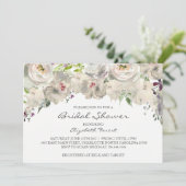 Uitnodiging voor de douche van crèmebloembridde (Staand voorkant)