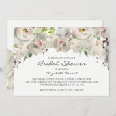 Uitnodiging voor de douche van crèmebloembridde (Voorkant / Achterkant)