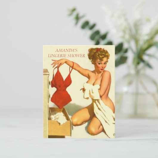 Uitnodiging voor de douche van de bruid van Linger (Staand voorkant)