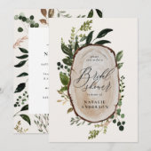 Uitnodiging voor de douche van de bruidhoutslice (Voorkant / Achterkant)