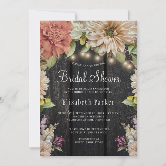 Uitnodiging voor de douche van de roestvrij floree (Voorkant)