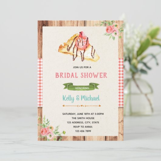 Uitnodiging voor de douche van krepe-brudal (Staand voorkant)