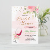 Uitnodiging voor de douche van wijnthema (Staand voorkant)