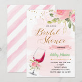 Uitnodiging voor de douche van wijnthema (Voorkant / Achterkant)