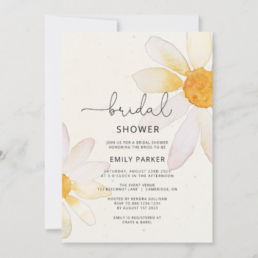 Uitnodiging voor de douche van wilde bloemen (Voorkant)