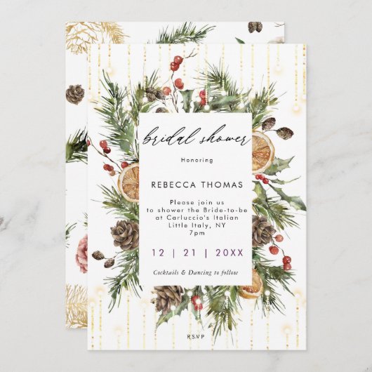 uitnodiging voor de douche voor de feestdag rond k (Voorkant / Achterkant)