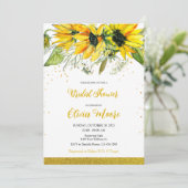 Uitnodiging voor de douche voor zonnebloembruin (Staand voorkant)