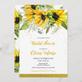 Uitnodiging voor de douche voor zonnebloembruin (Voorkant / Achterkant)