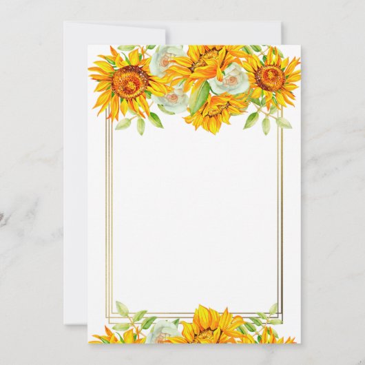 Uitnodiging voor de douche voor zonnebloembruin (Achterkant)