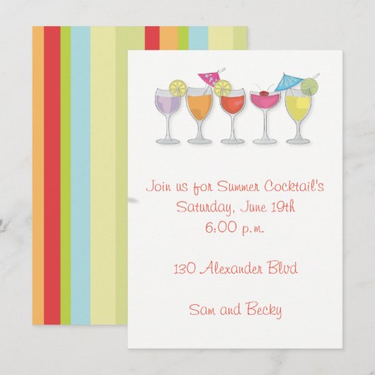 Uitnodiging voor de Drink van de zomer (Voorkant / Achterkant)